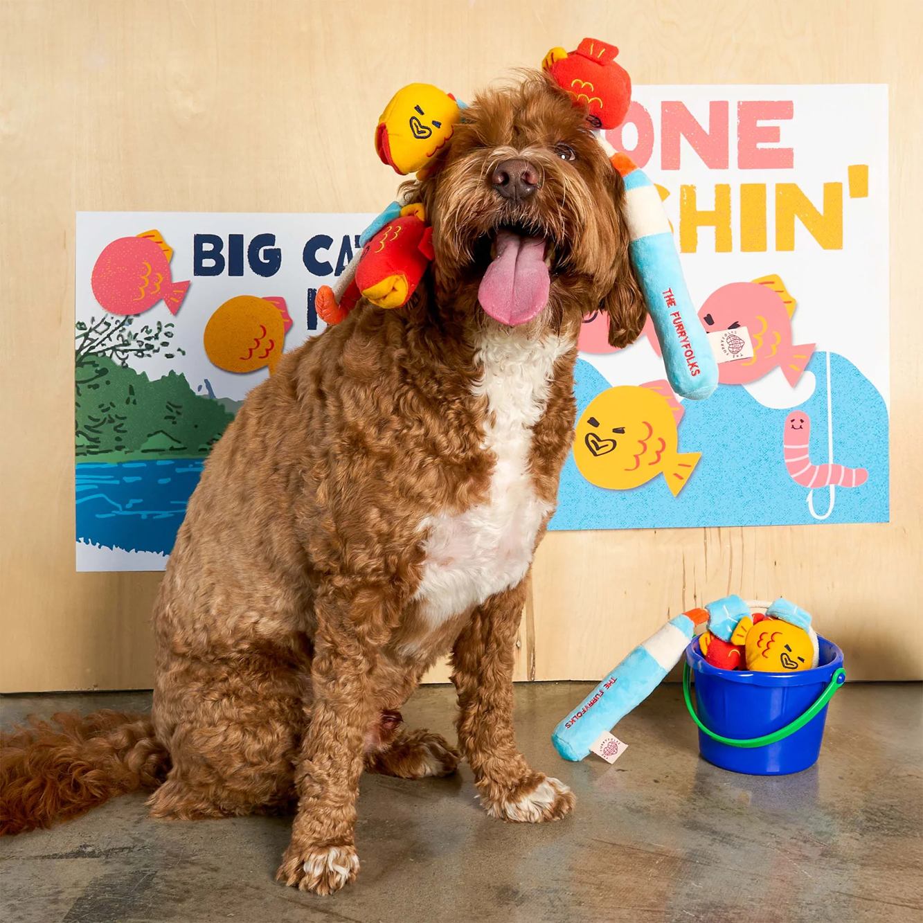 Squeaky Interactive Nosework Rope Pull Dog Toy, Fishing