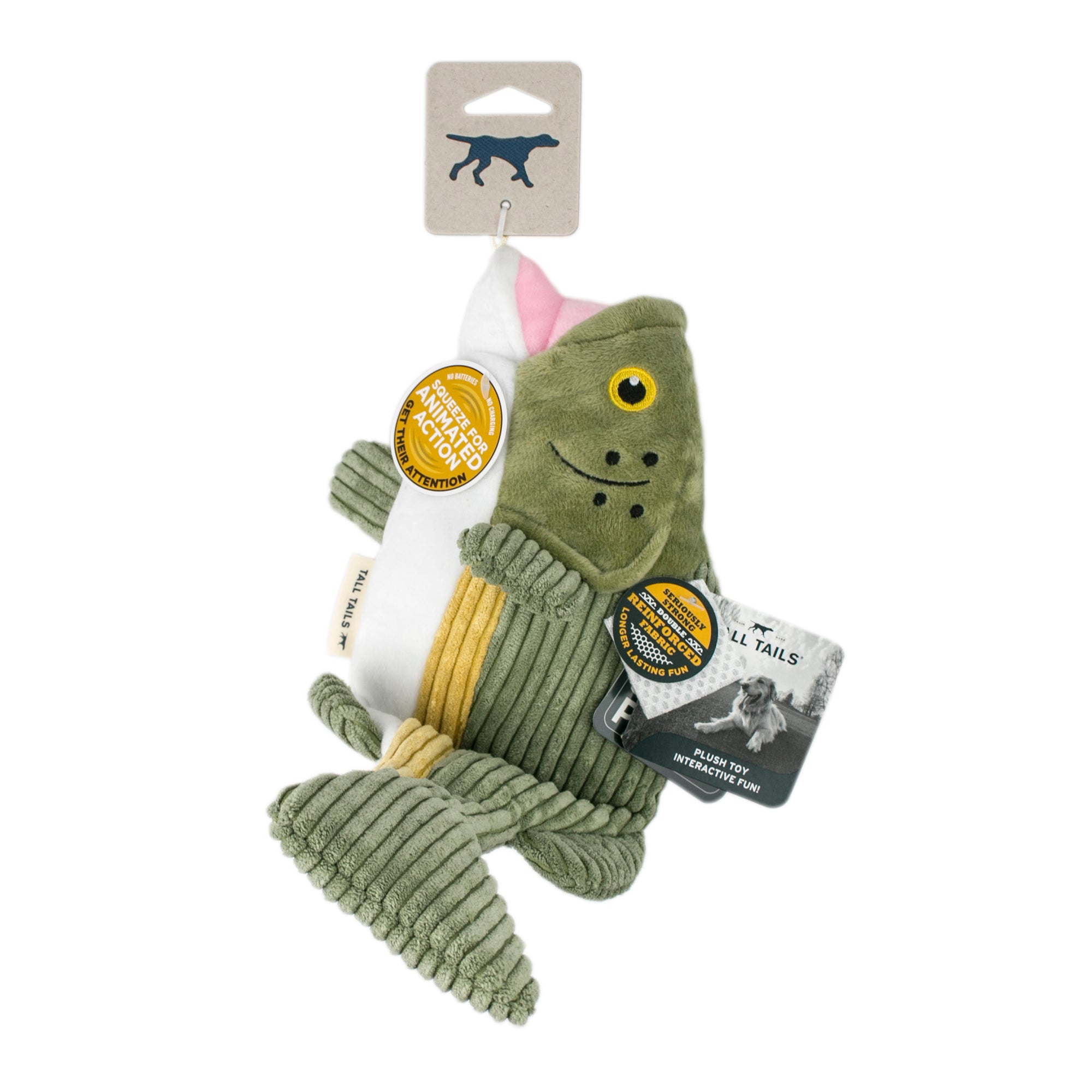 Squeaky Plush Dog Toy: Animated Bass