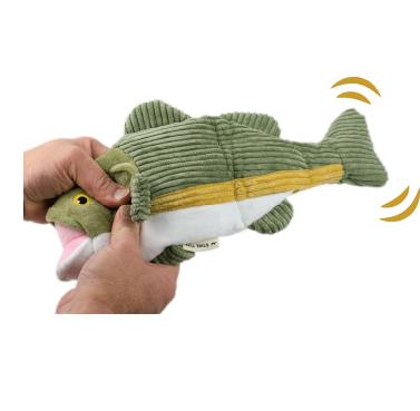 Squeaky Plush Dog Toy: Animated Bass