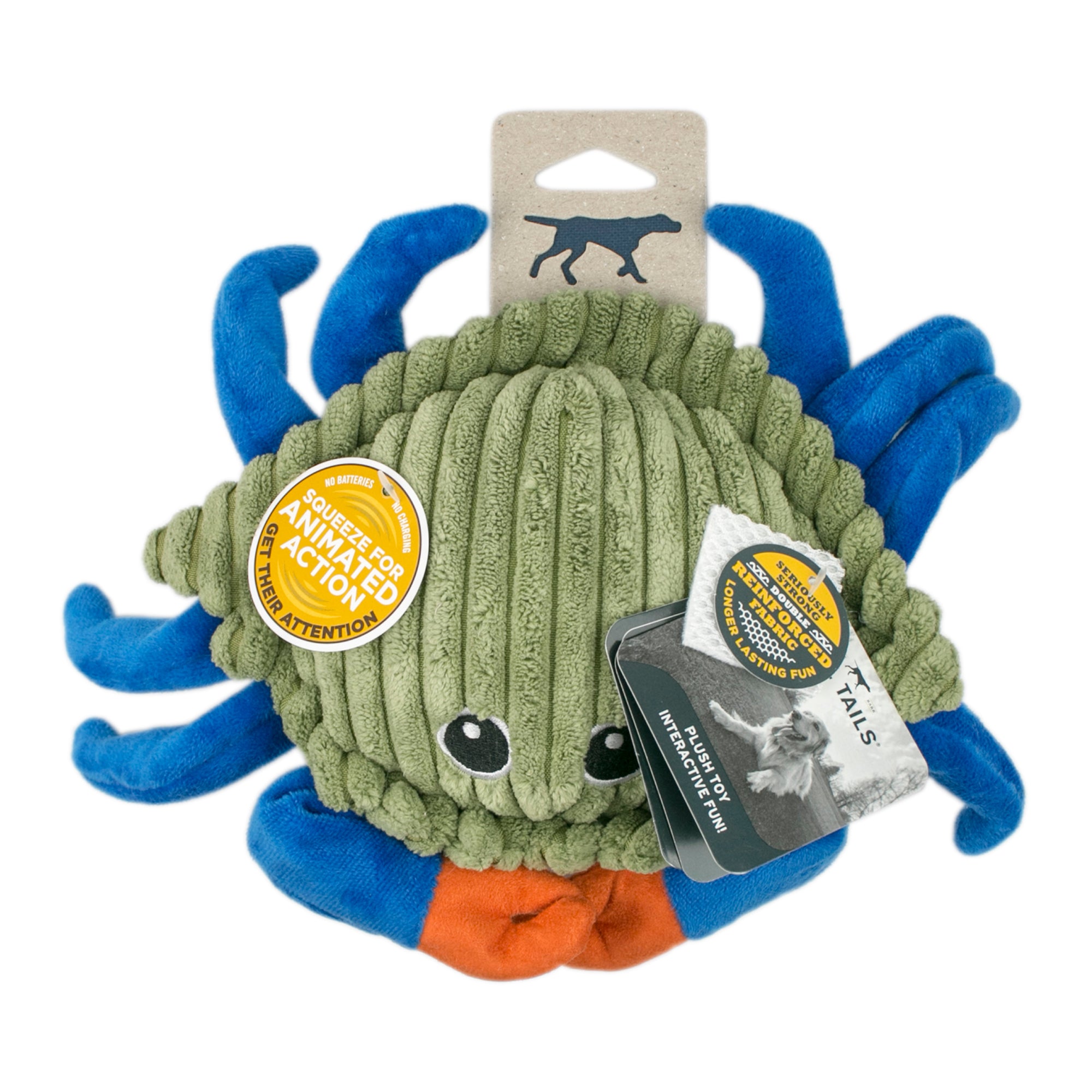 Squeaky Plush Dog Toy: Animated Crab