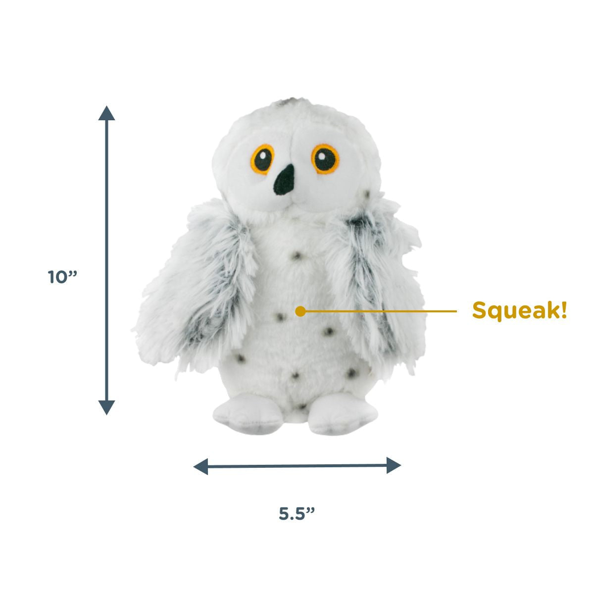 Squeaky Plush Dog Toy: Animated Snow Owl