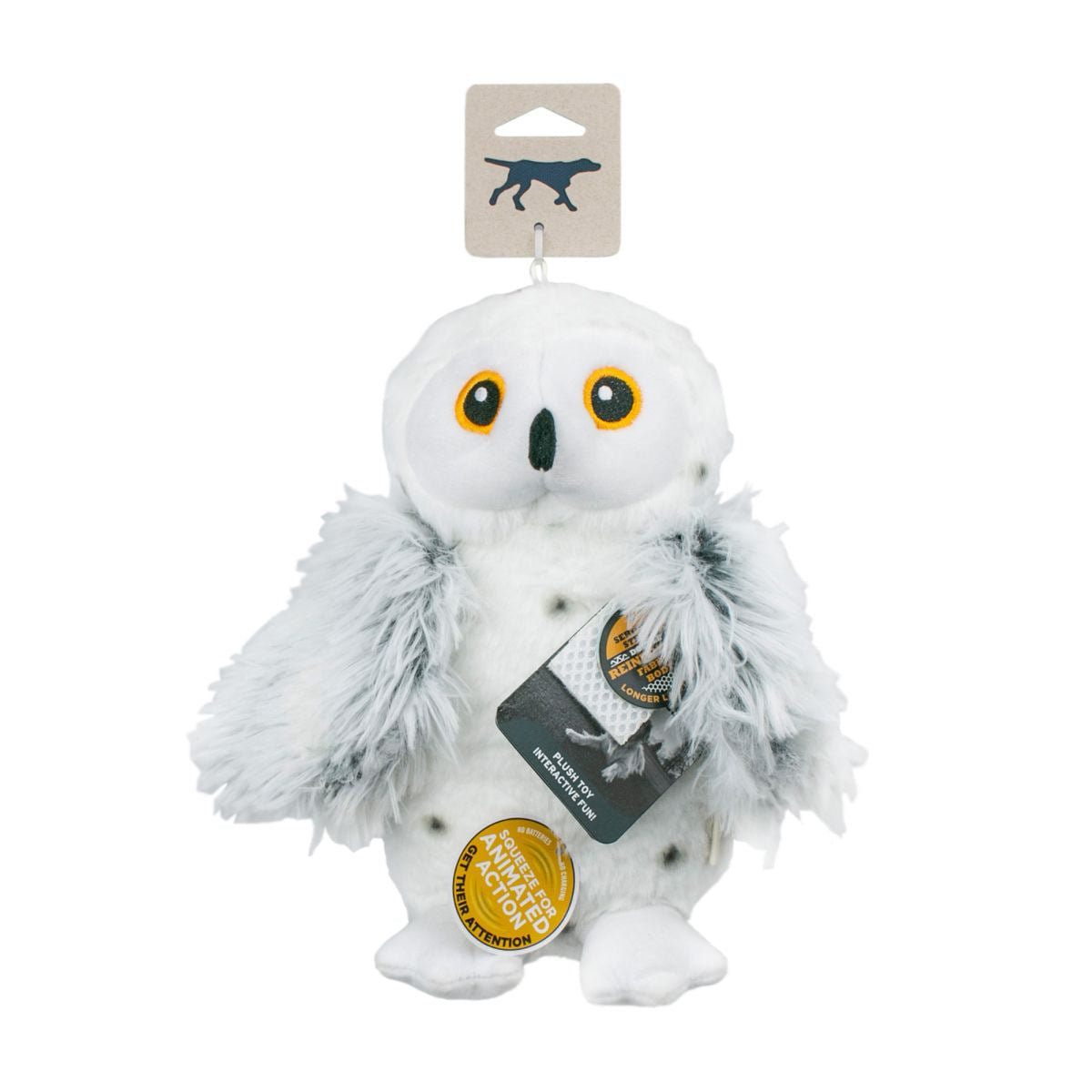 Squeaky Plush Dog Toy: Animated Snow Owl