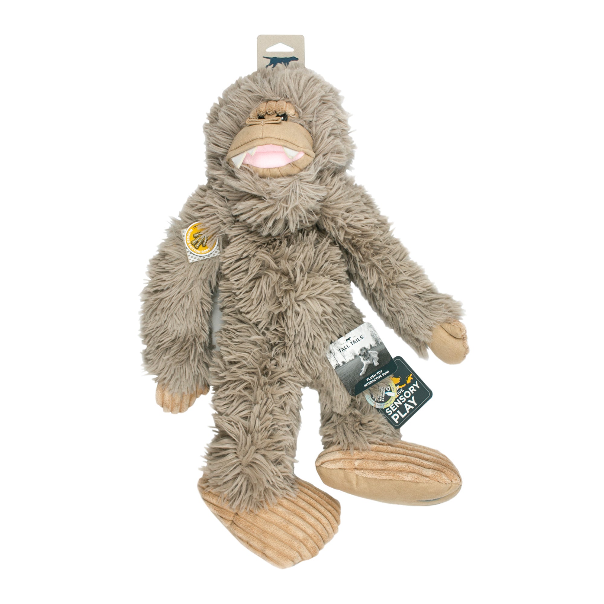 Squeaky Plush Dog Toy: Stuffless Big Foot