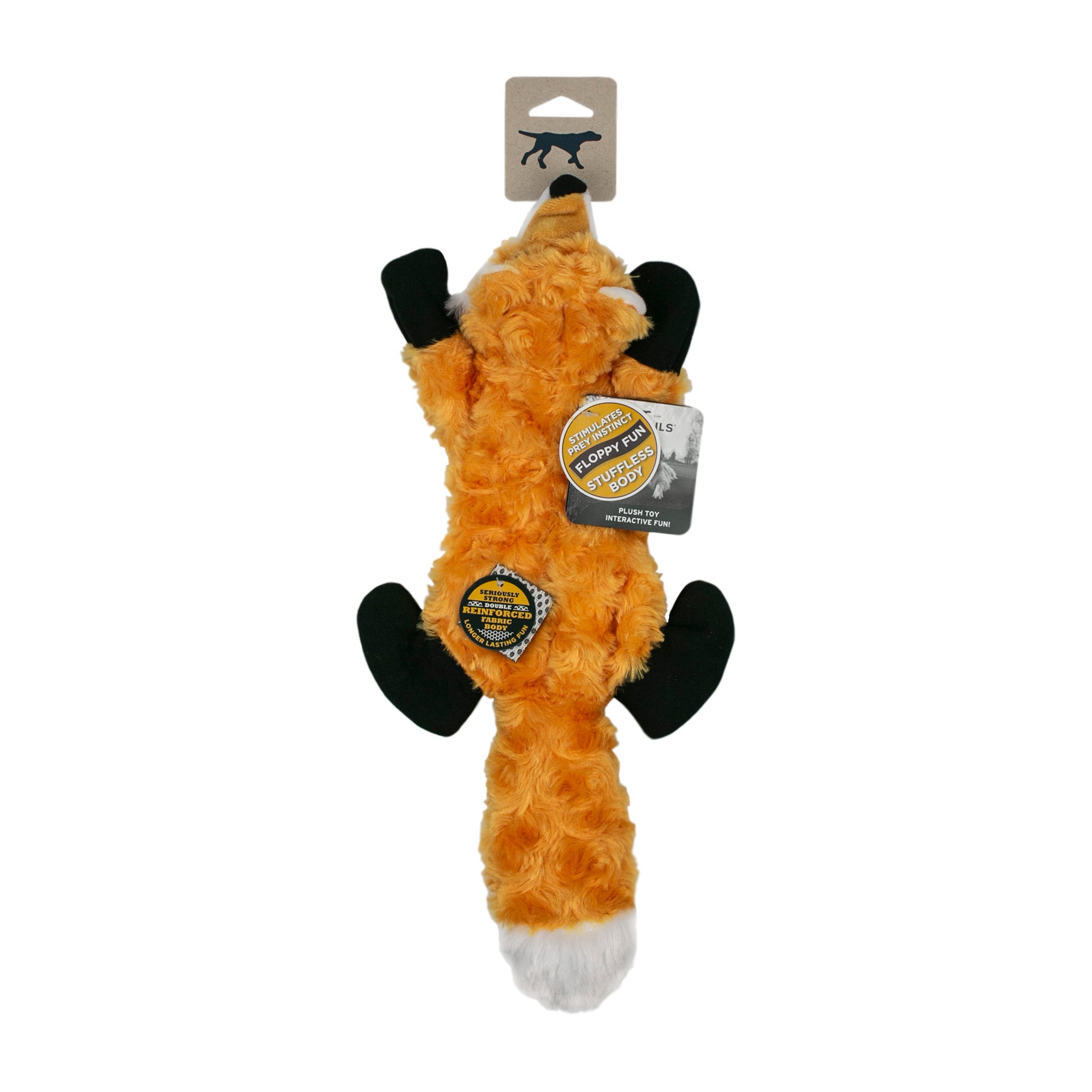 Squeaky Plush Dog Toy: Stuffless Fox