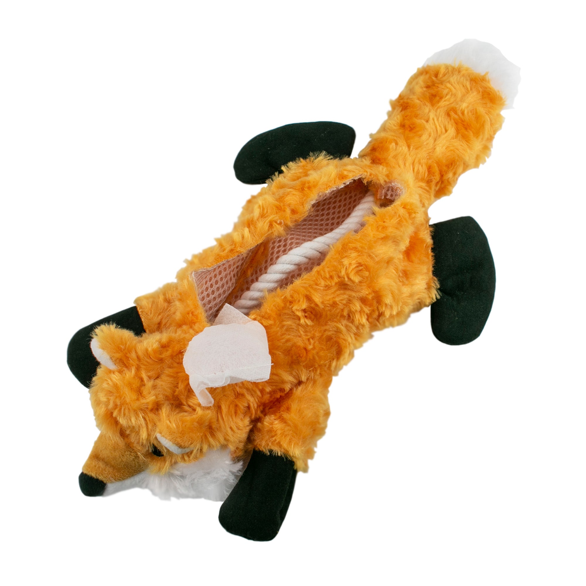 Squeaky Plush Dog Toy: Stuffless Fox