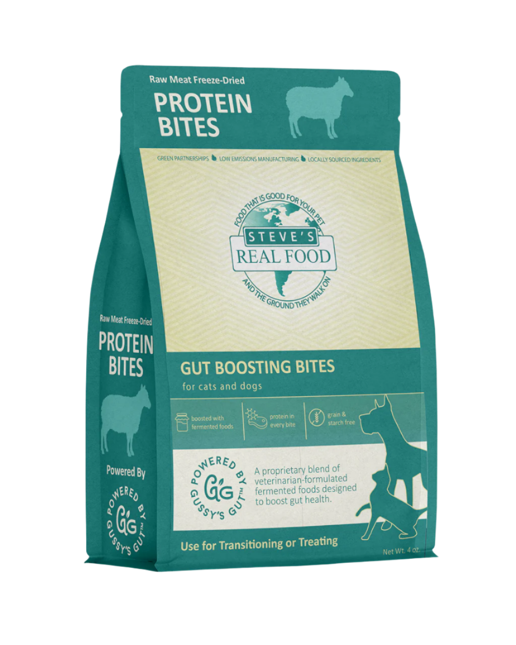 Steve's Real Food Freeze-Dried Gut Health Treats for Dogs and Cats, Lamb Protein Bites