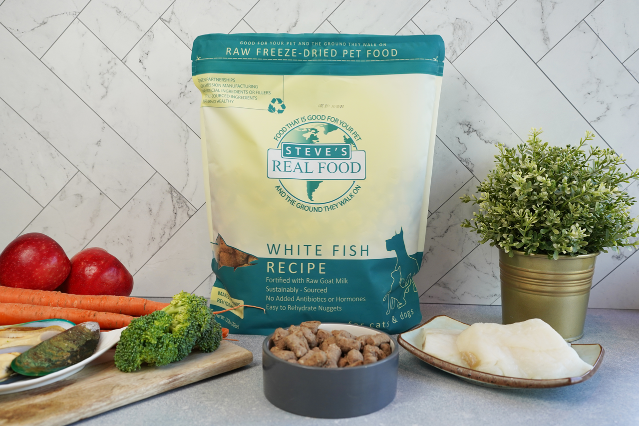 Steve's Real Food Freeze-Dried Raw Dog Food, White Fish Recipe