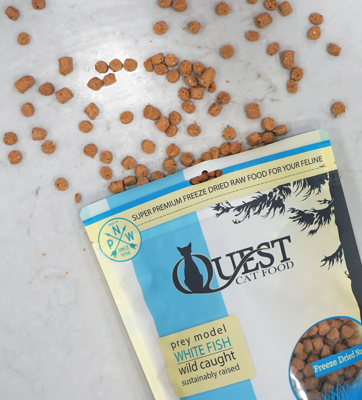 Steve's Real Food Quest Freeze-Dried Raw Cat Food, White Fish Recipe