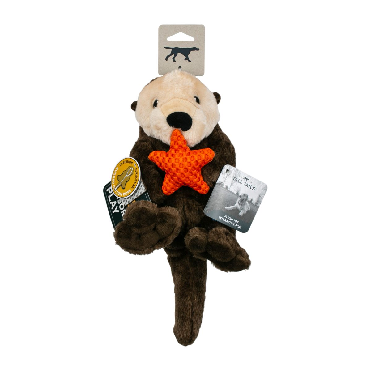 Squeaky Plush Dog Toy: Otter Rope Body