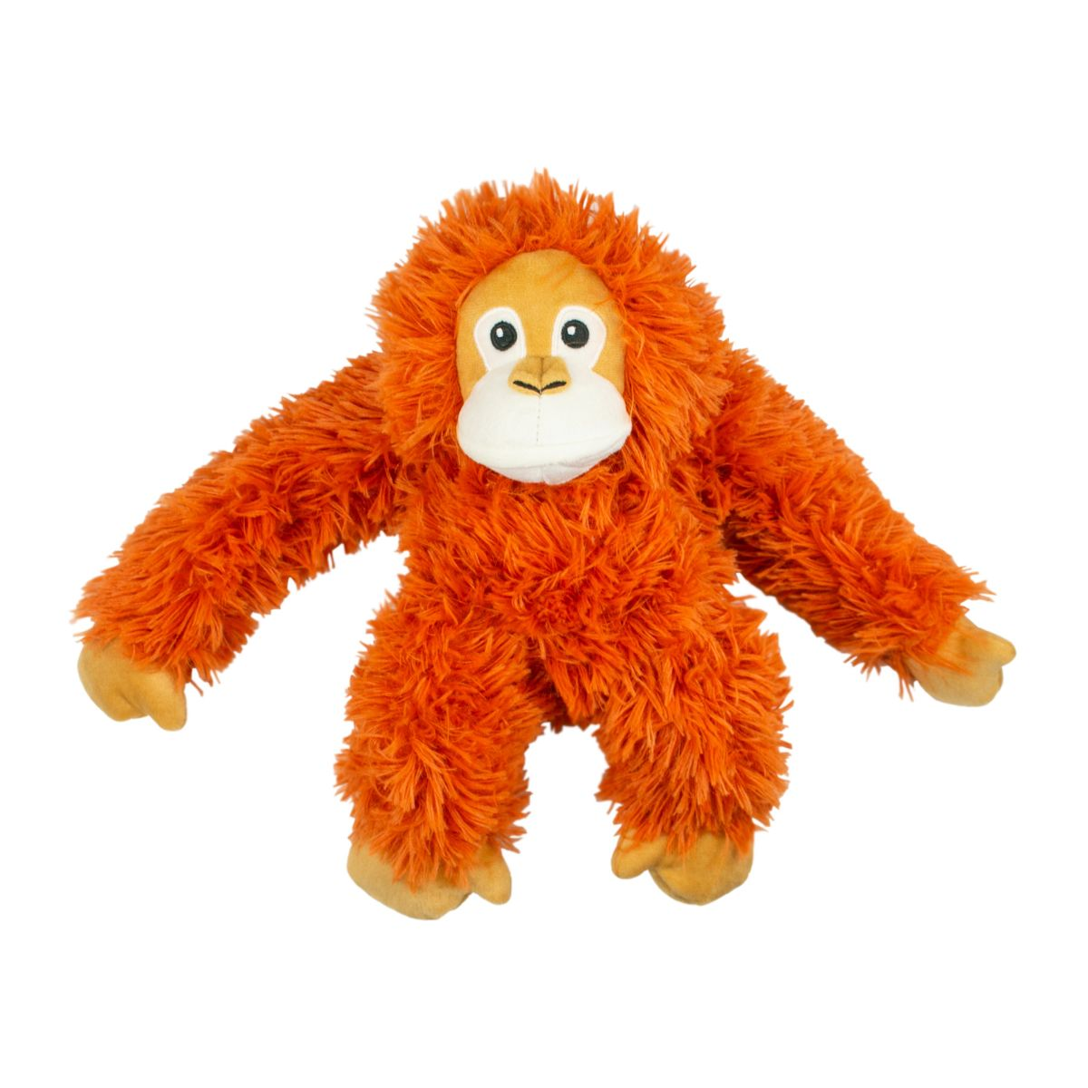 Squeaky Plush Dog Toy: Orangutan Rope Body