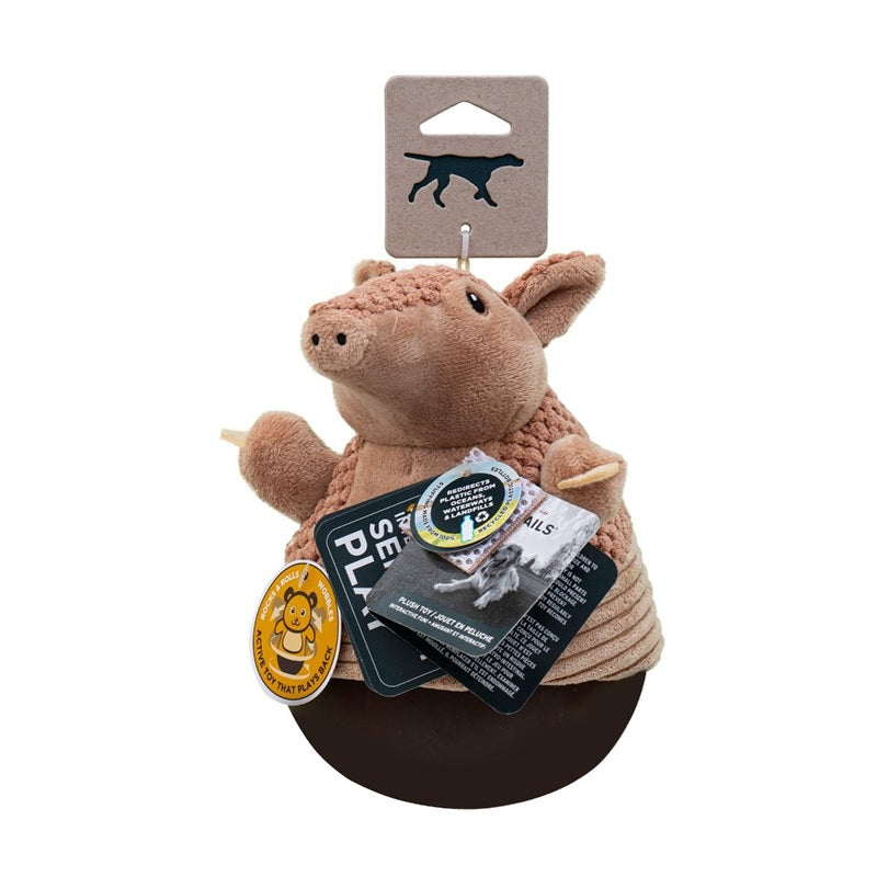 Tall Tails Roly Poly Armadillo | Squeaky Wobble Plush Dog Toy