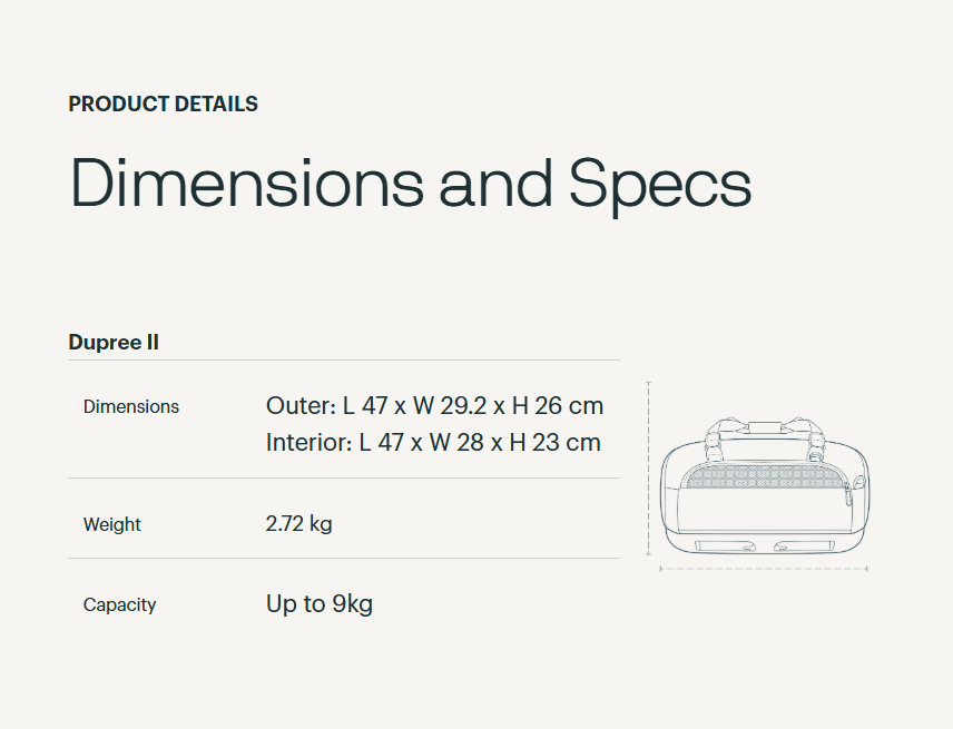 Tavo Pets Airline Carry-on Pet Car Seat, Dupree