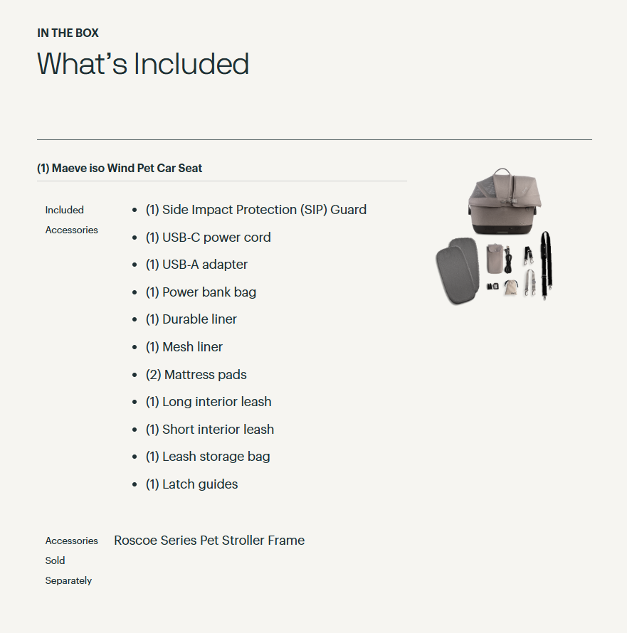 Tavo Pets Carrier and Safety Car Seat, Maeve ISO Wind in Fawn