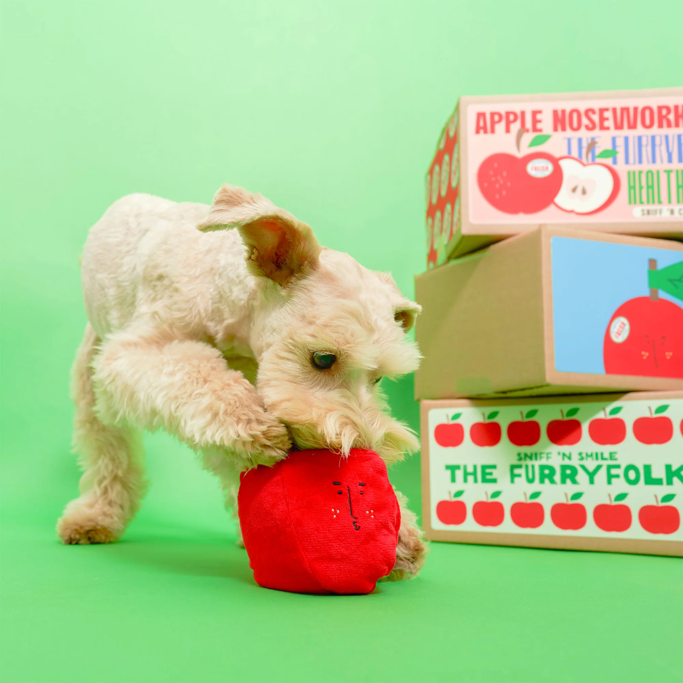 Squeaky Interactive Nosework Dog Toy, Apple