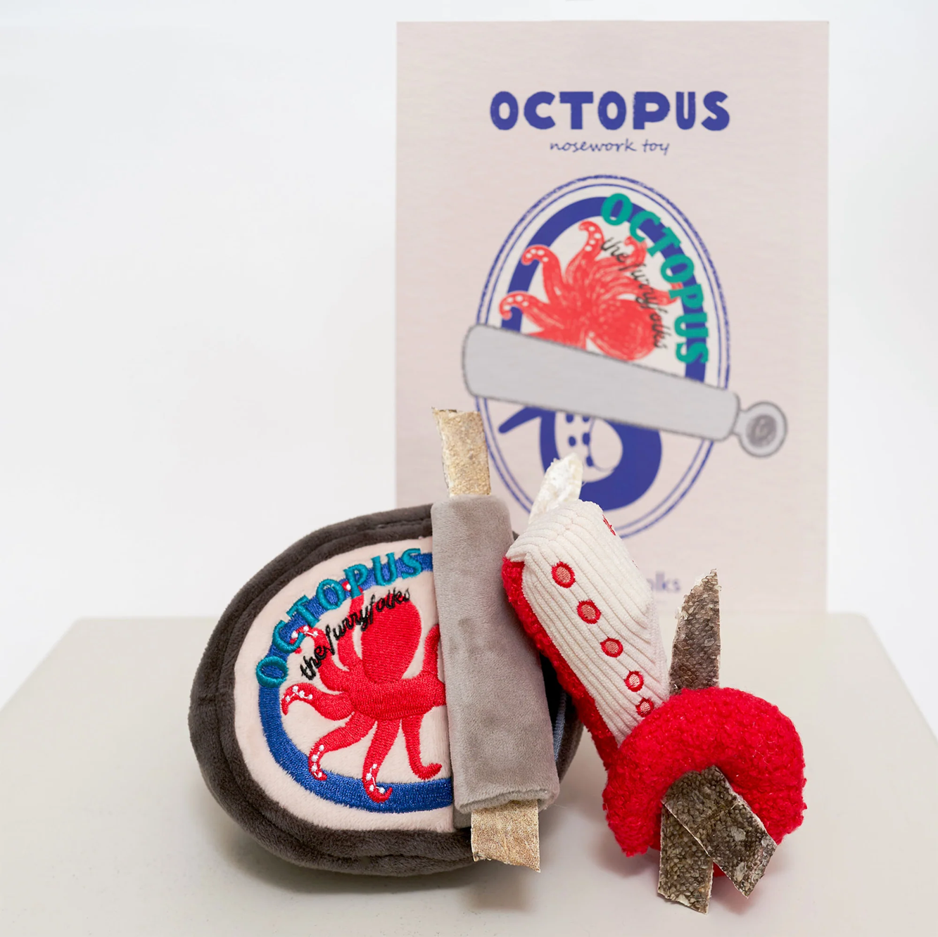 Squeaky Interactive Nosework Dog Toy, Tinned Octopus