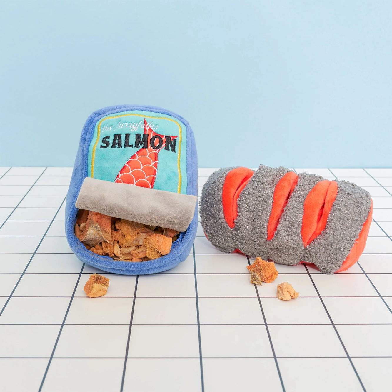 Squeaky Interactive Nosework Dog Toy, Tinned Salmon