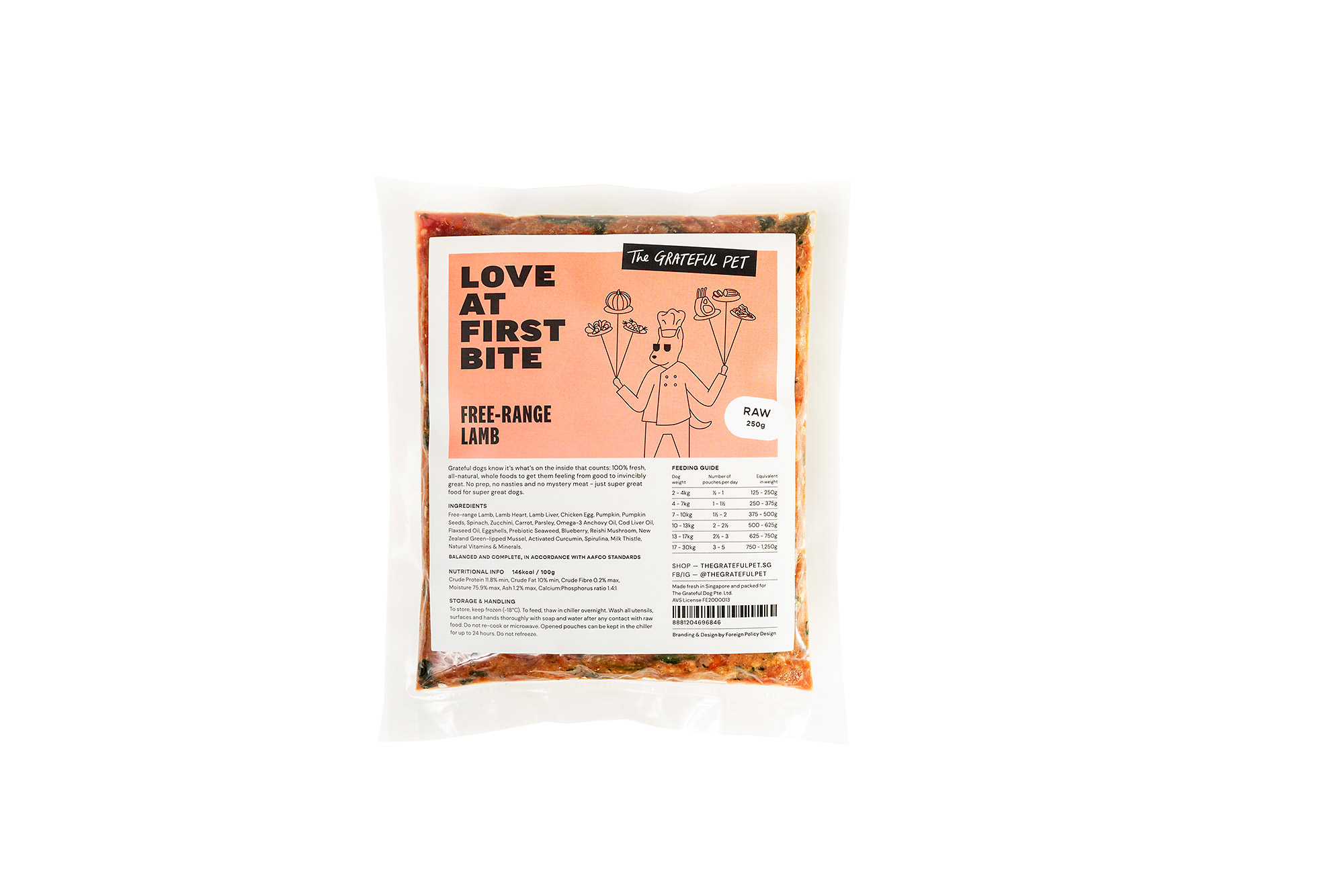 The Grateful Pet: Raw Food for Dogs, Free-range Lamb