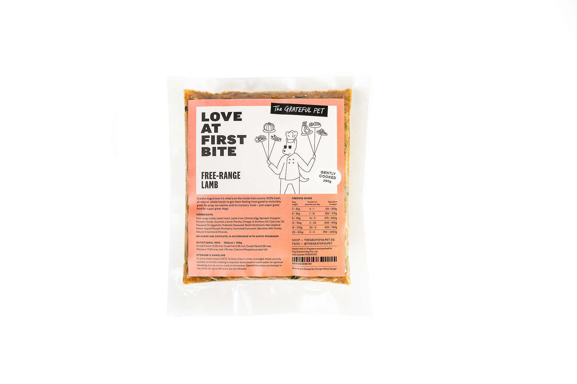 The Grateful Pet: Cooked Food for Dogs, Free-range Lamb