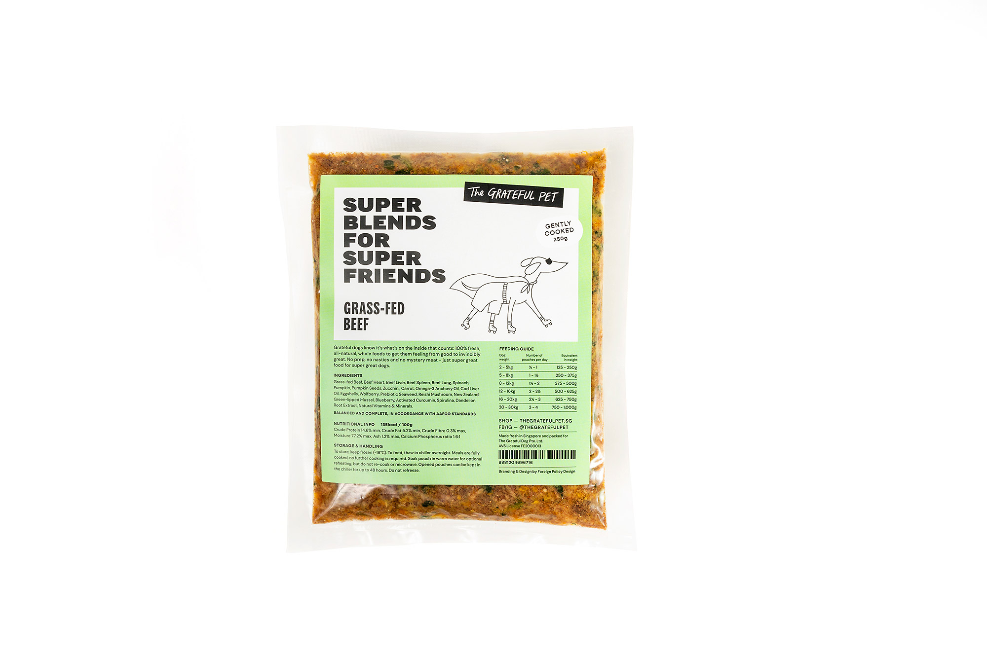 The Grateful Pet: Raw and Cooked Food for Dogs, 4-Pouch Dog Food Mix
