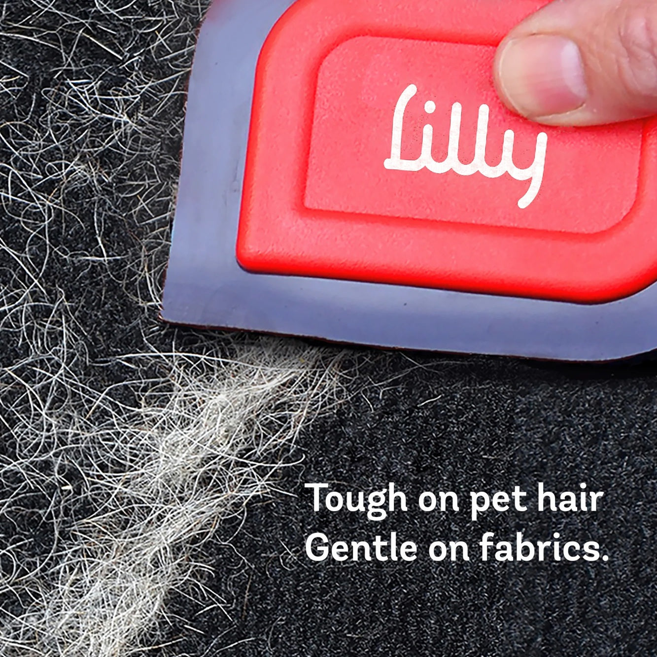 Mini-Blade pet hair detailer tool for removing stubborn fur from fabric surfaces.