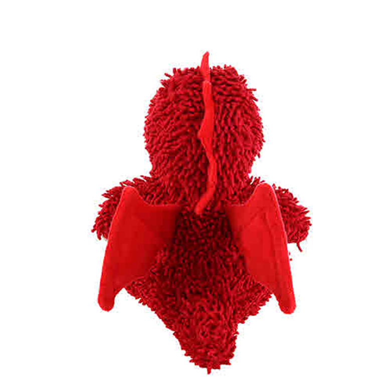 Mighty Microfibre Dog Squeaky Toy, Ball Dragon in Red