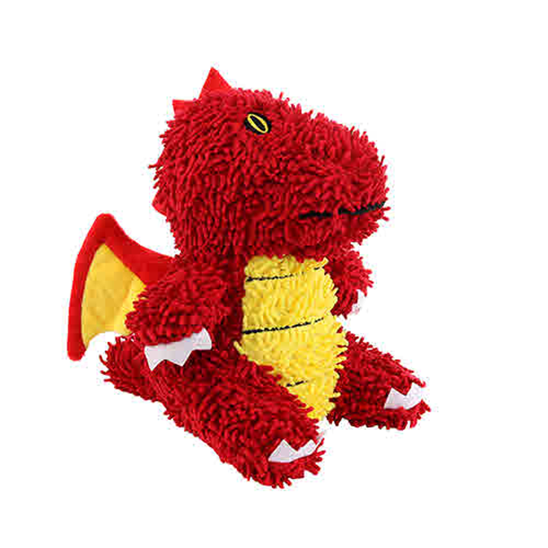 Mighty Microfibre Dog Squeaky Toy, Ball Dragon in Red