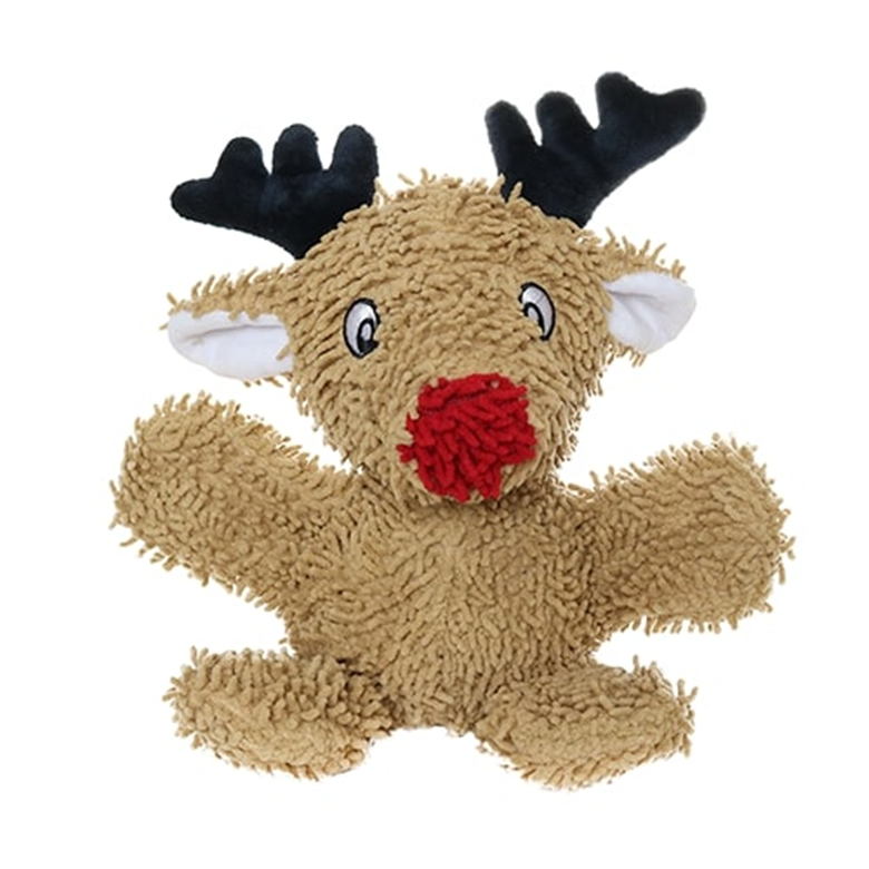 Mighty Microfibre Dog Squeaky Toy, Ball Reindeer