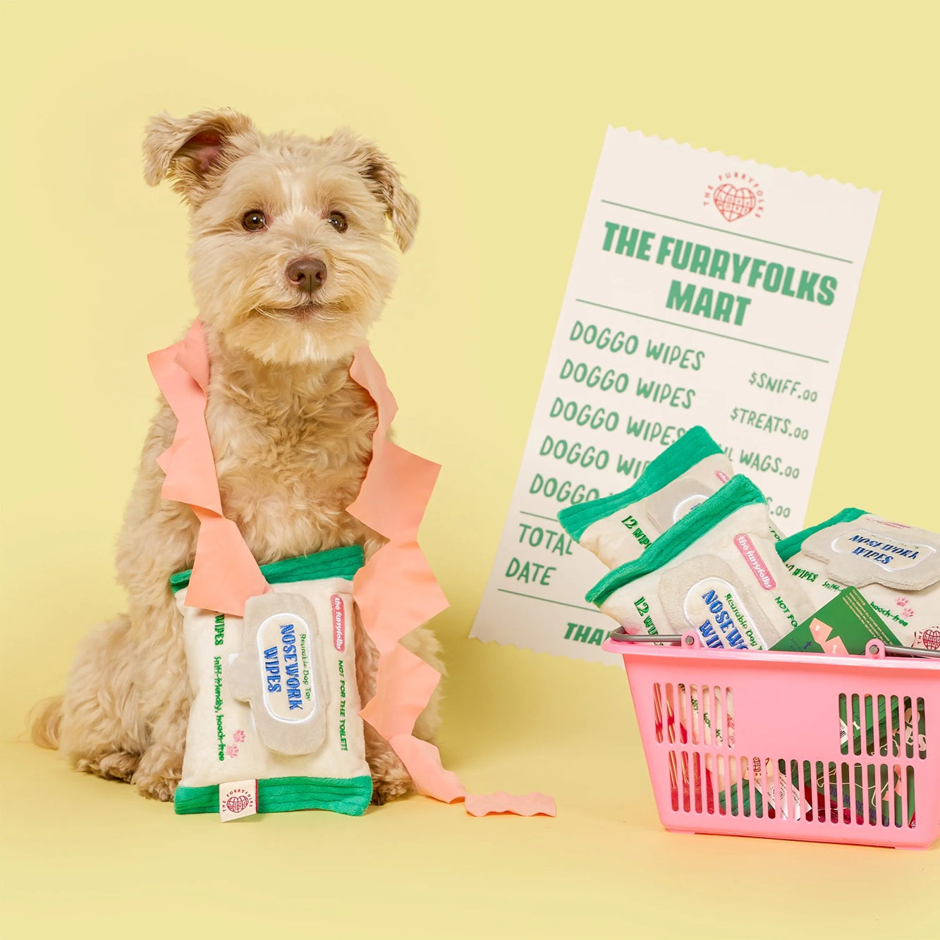 The Furryfolks Doggo Wipe Interactive Dog Toy | Nosework Treat Puzzle