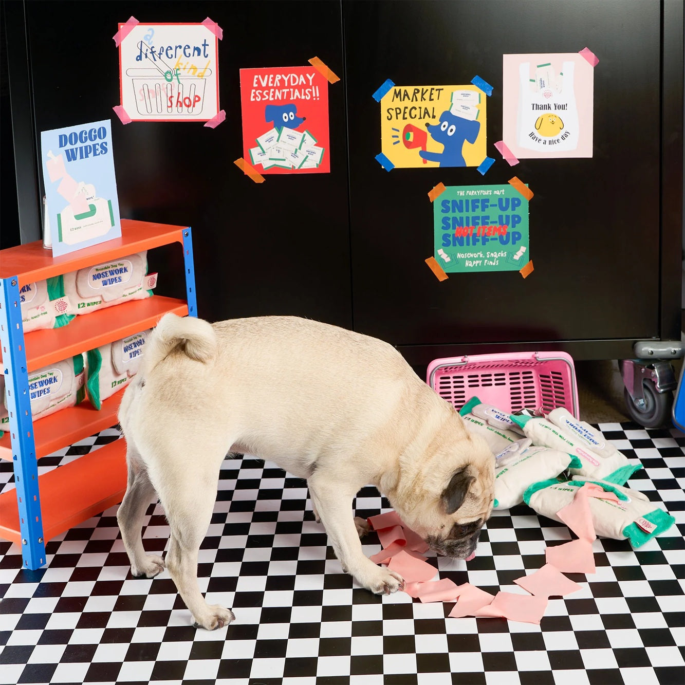 The Furryfolks Doggo Wipe Interactive Dog Toy | Nosework Treat Puzzle