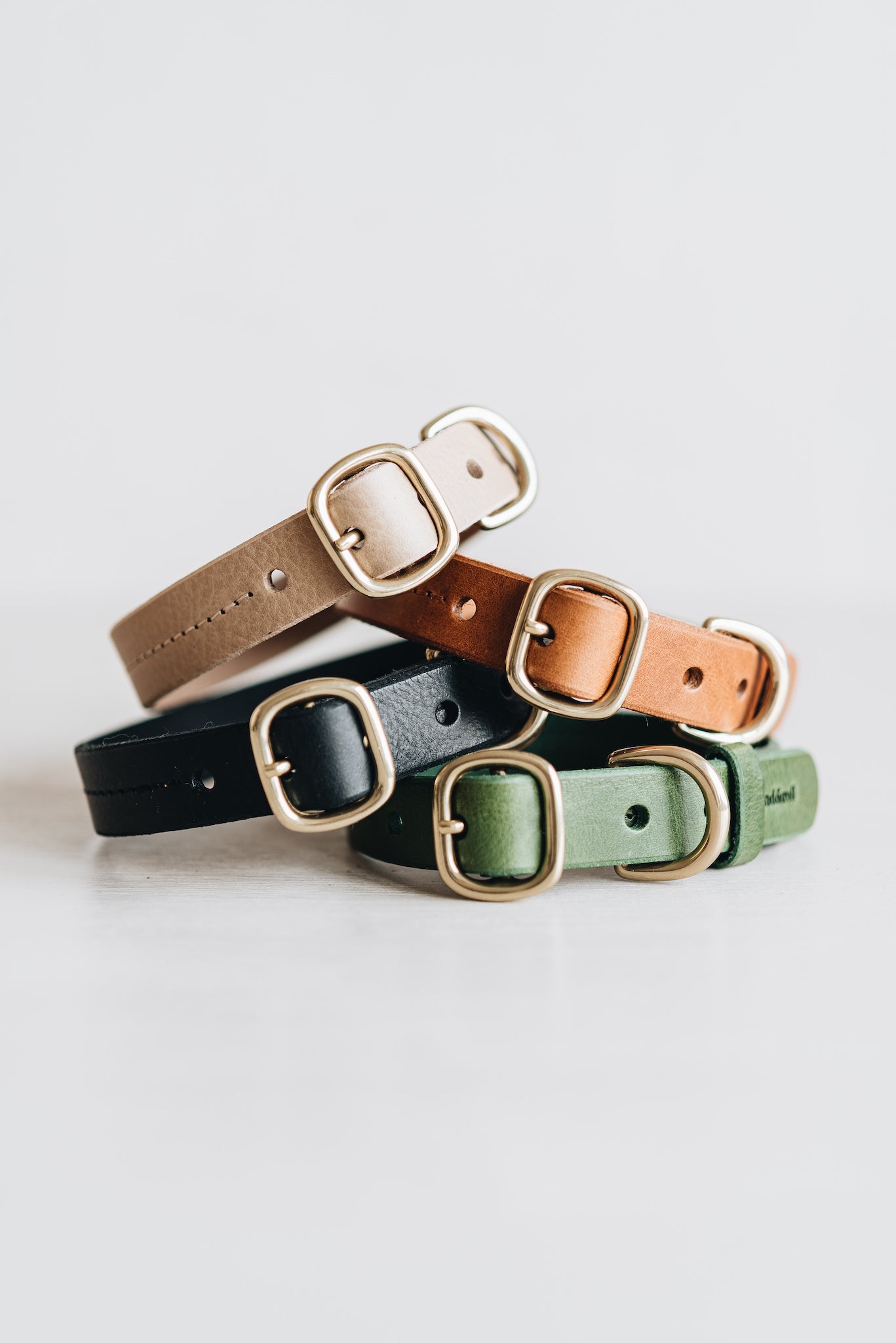 Band&Roll Fir Leather Dog Collar Ginger and Bear