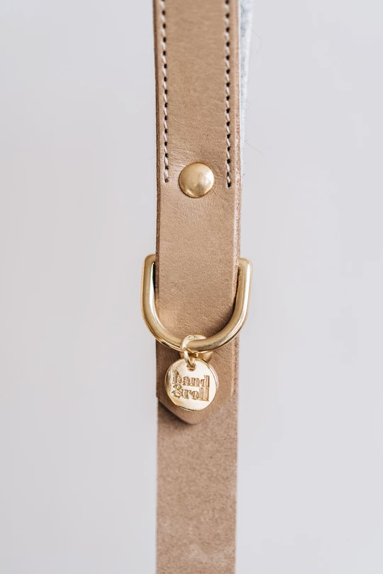 Band&Roll Hitch Leather Dog Leash Latte Brown Green Tan Black