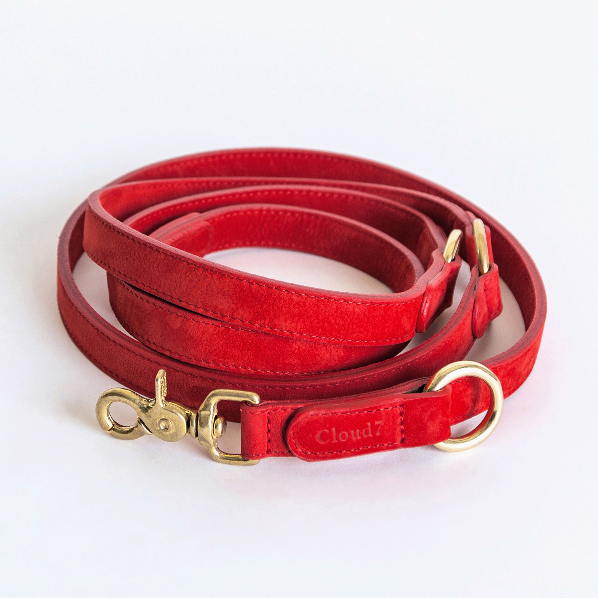 Cloud7 Tiergarten Nubuck Dog Adjustable Leash in Cherry Red