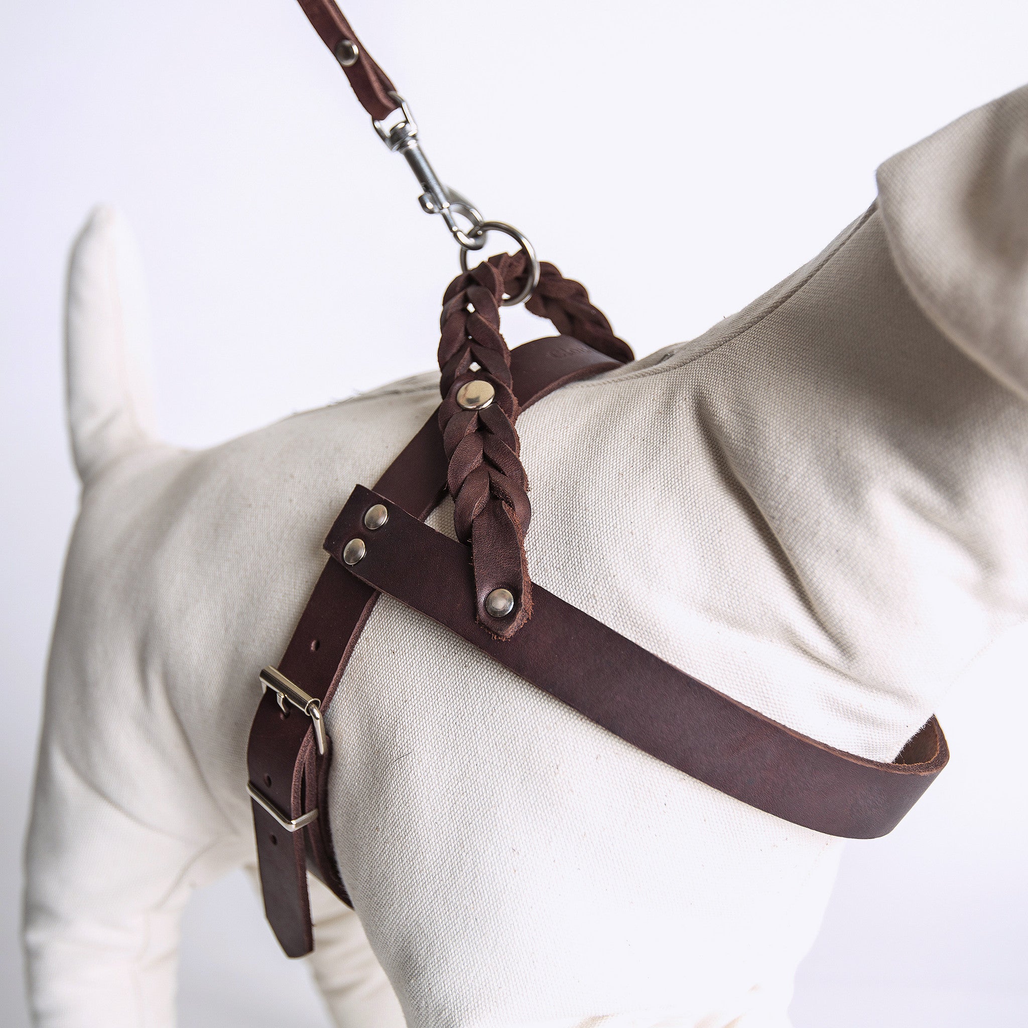Cloud7: Central Park Saddle Brown Leather Dog Harness
