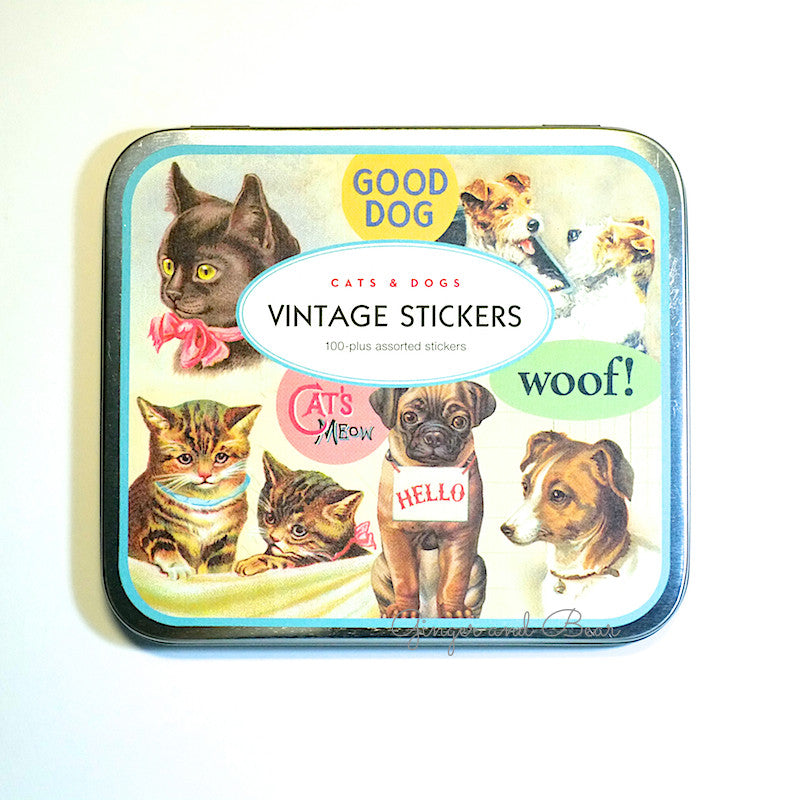 Stationery: Cavallini Vintage Dogs & Cats Stickers