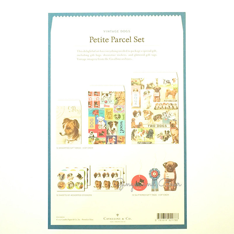 Stationery: Cavallini Vintage Dogs Petite Parcel Set