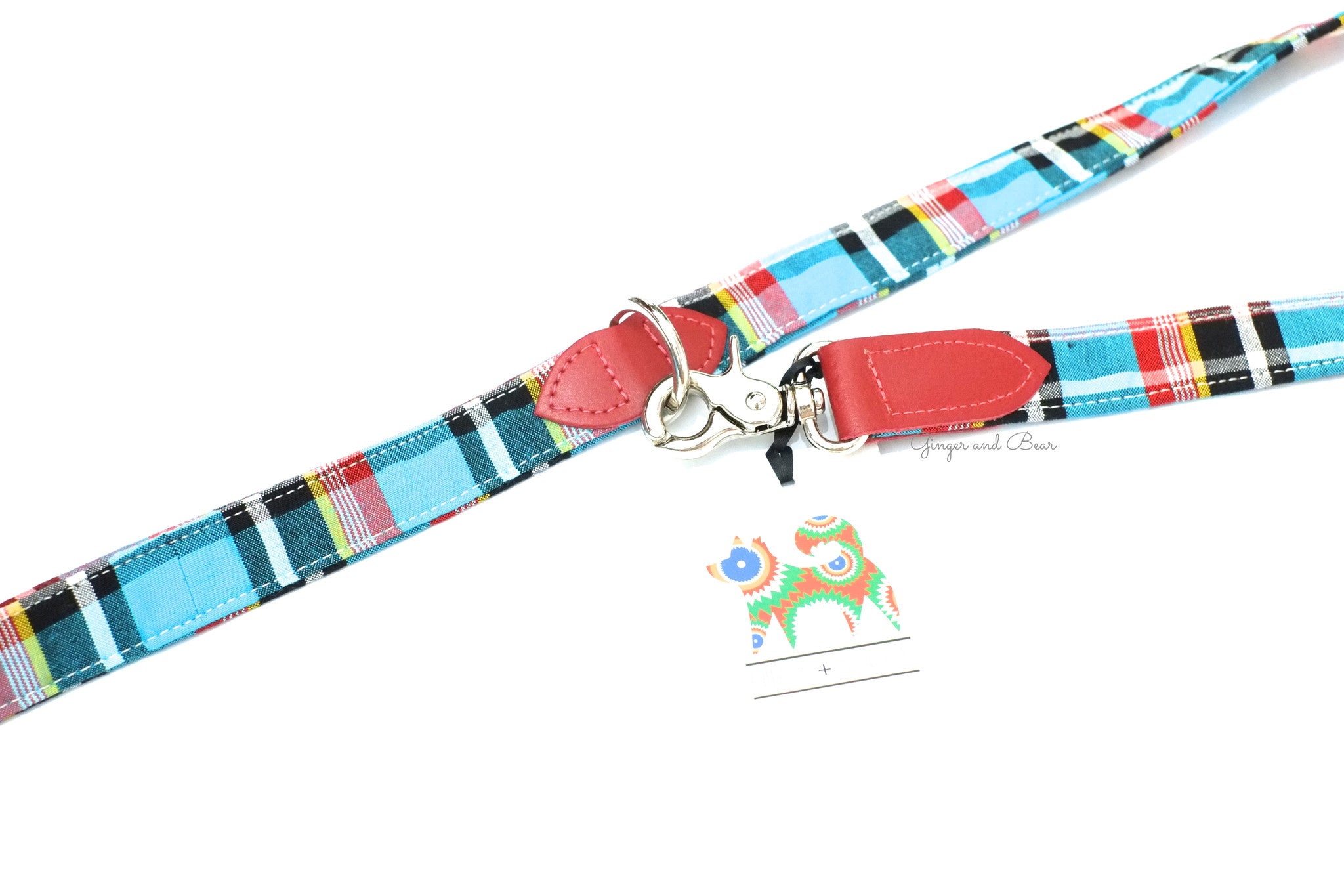 Hiro+Wolf Hands-free leash: Masai Blue Check