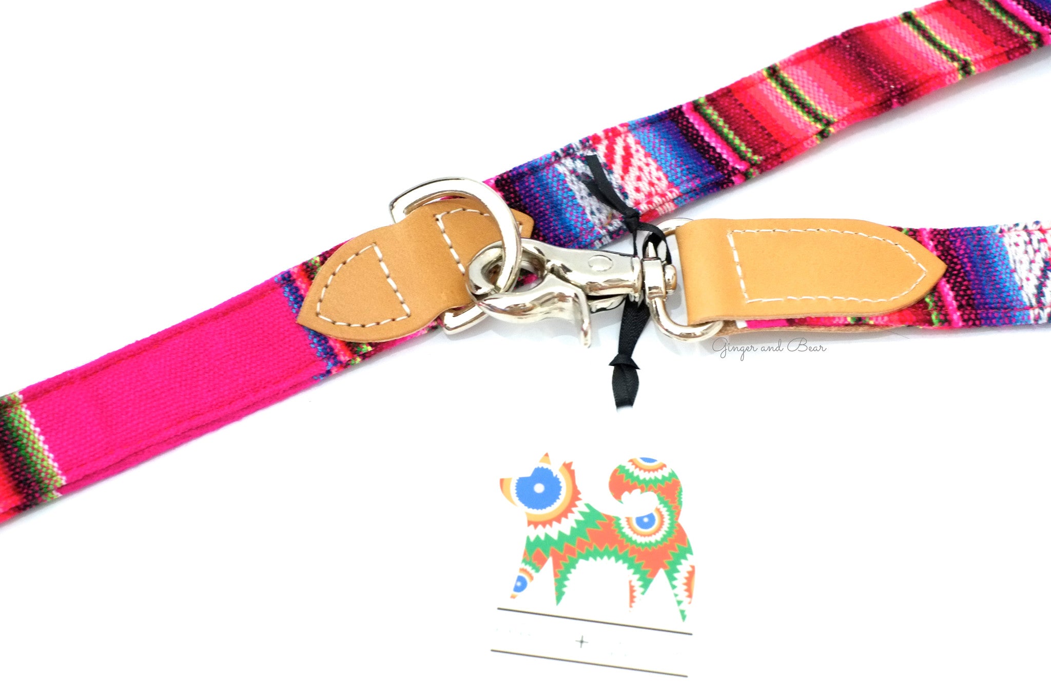 Hiro+Wolf Hands-free leash: Pink Inca