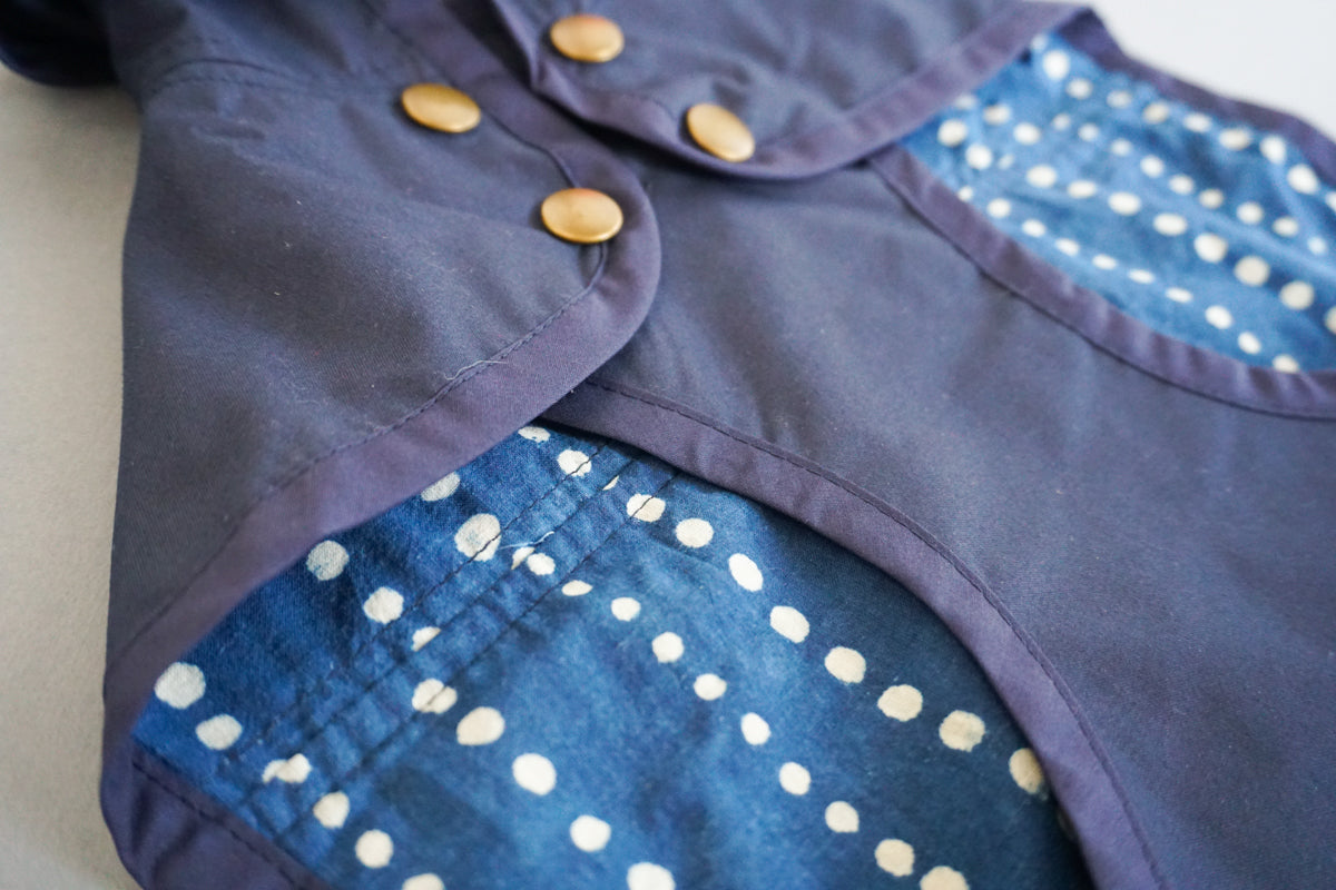 Fetch And Follow RainJacket BlockPrinted NavyIndigo_RunningSpots