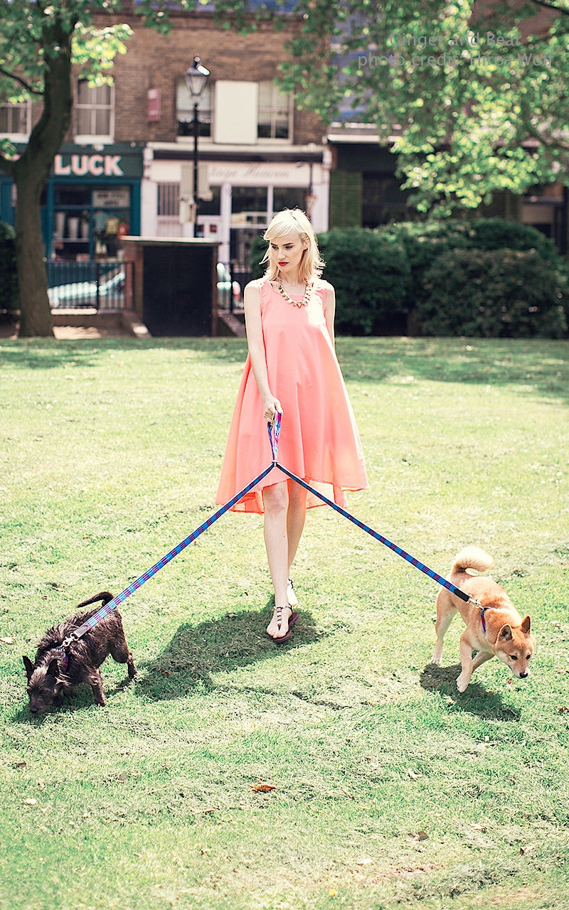 Hiro+Wolf Hands-free leash: Pink Inca