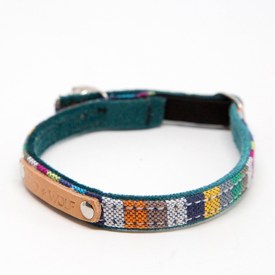 Hiro+Wolf Cat Collar, Kikoy Marine Stripe