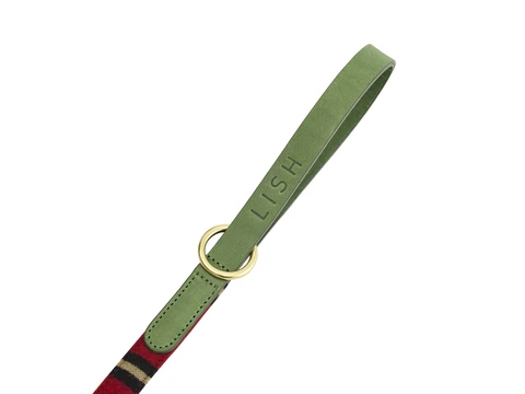 LISH Red Cecil Tweed Dog Lead