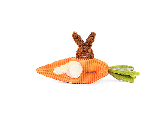 P.L.A.Y. Hippity Hoppity Squeaky Plush Dog toys, Funny Bunnies