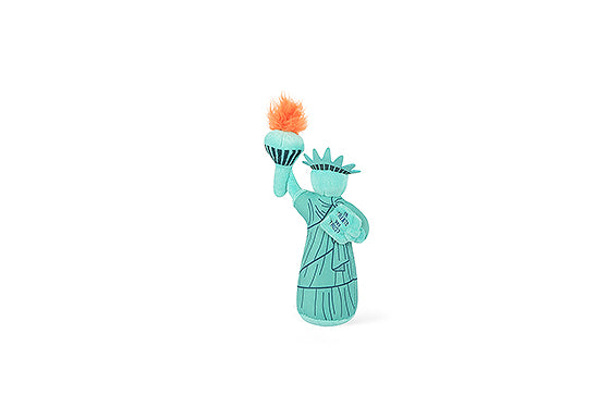 P.L.A.Y. Totally Touristy Squeaky Plush Dog toys, Statue of Liberty