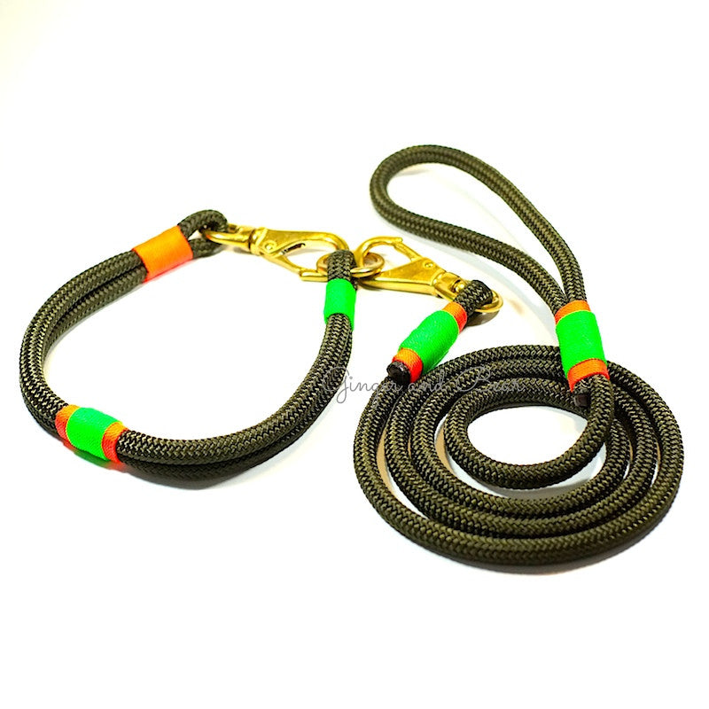 Rugged Hudson Leash: Citrus, Olive